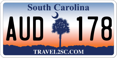 SC license plate AUD178