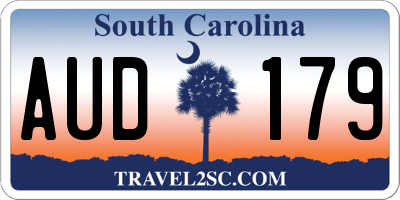 SC license plate AUD179