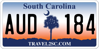 SC license plate AUD184