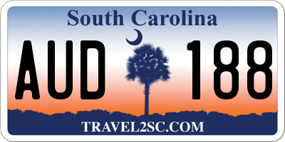 SC license plate AUD188