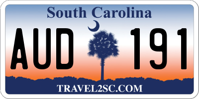 SC license plate AUD191