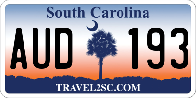 SC license plate AUD193