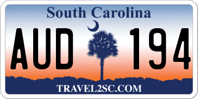 SC license plate AUD194