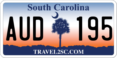 SC license plate AUD195