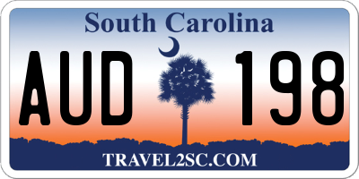 SC license plate AUD198