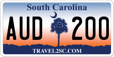 SC license plate AUD200