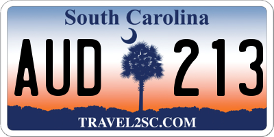 SC license plate AUD213