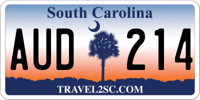 SC license plate AUD214
