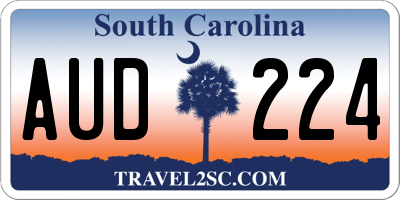 SC license plate AUD224