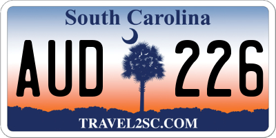 SC license plate AUD226