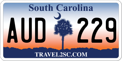 SC license plate AUD229