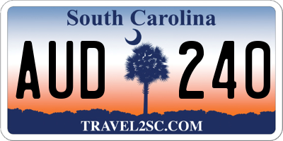 SC license plate AUD240