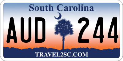 SC license plate AUD244