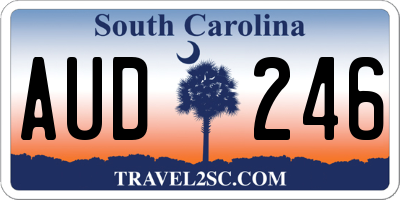 SC license plate AUD246