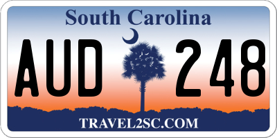 SC license plate AUD248