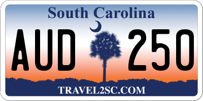 SC license plate AUD250