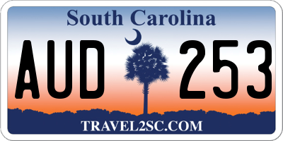 SC license plate AUD253
