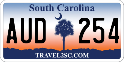 SC license plate AUD254