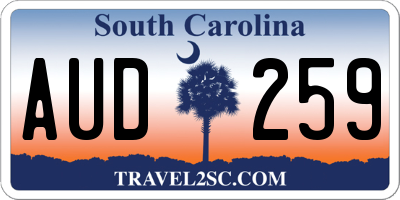 SC license plate AUD259