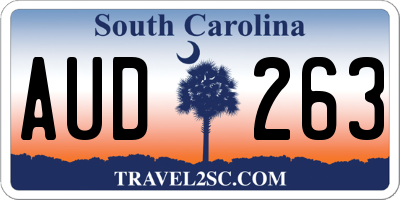 SC license plate AUD263