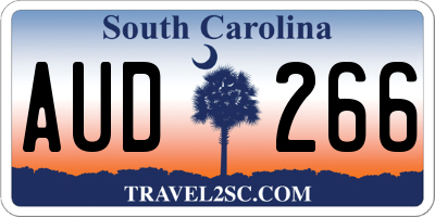 SC license plate AUD266