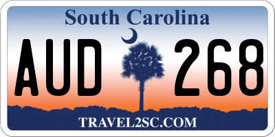SC license plate AUD268