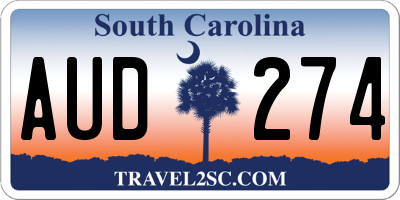SC license plate AUD274