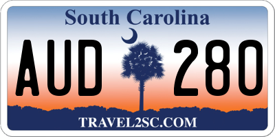 SC license plate AUD280