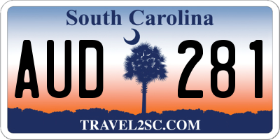 SC license plate AUD281