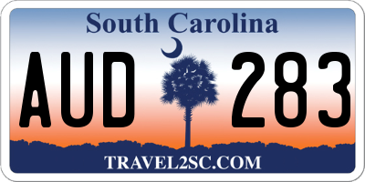 SC license plate AUD283