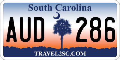 SC license plate AUD286