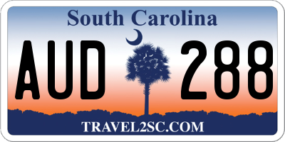 SC license plate AUD288