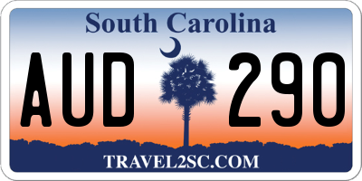 SC license plate AUD290