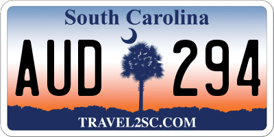 SC license plate AUD294