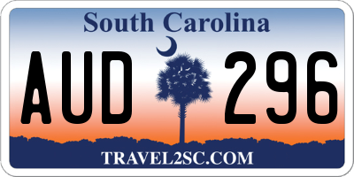 SC license plate AUD296