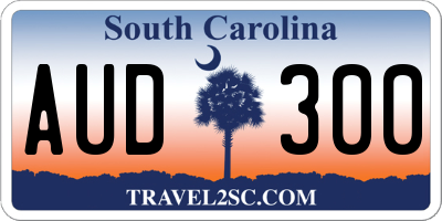 SC license plate AUD300