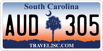 SC license plate AUD305