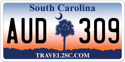 SC license plate AUD309