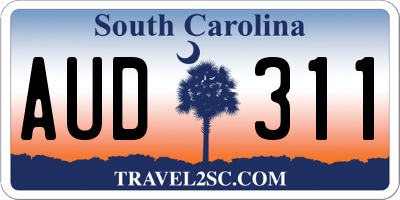 SC license plate AUD311