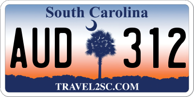 SC license plate AUD312