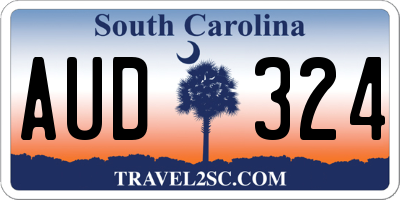 SC license plate AUD324