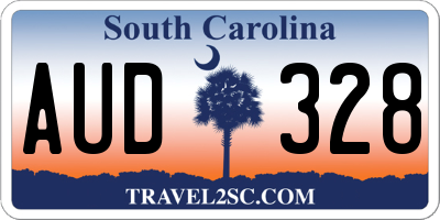 SC license plate AUD328