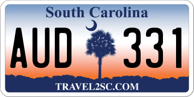 SC license plate AUD331