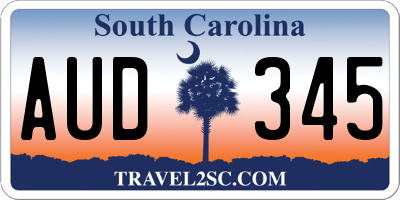 SC license plate AUD345