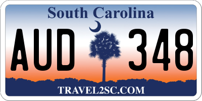 SC license plate AUD348