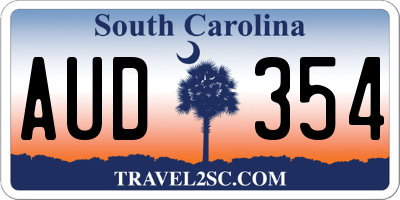 SC license plate AUD354