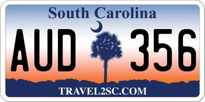 SC license plate AUD356