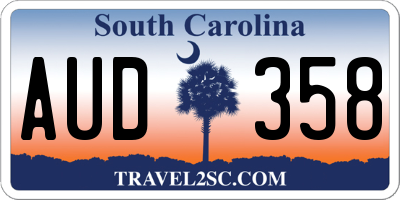SC license plate AUD358