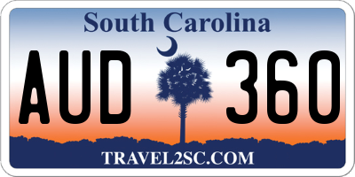 SC license plate AUD360