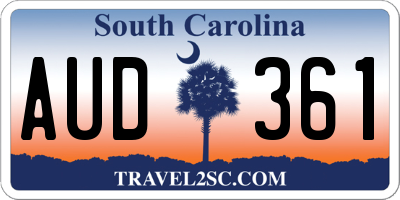 SC license plate AUD361